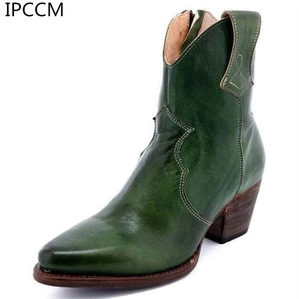 

european and american plus size crude heel short boots 2019 autumn winter new wild multi-color high heel women's single boots, Black