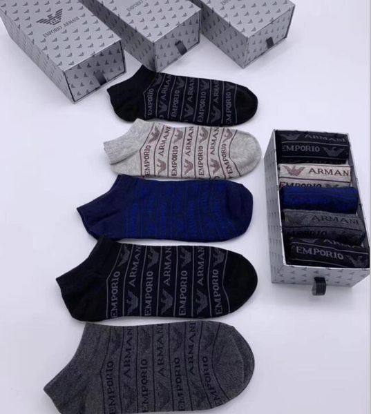 

leisure socks absorb sweat, prevent foot odor men luxury designer brand 1g ea7 socks 1g embroidery, Black
