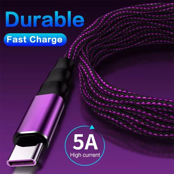 

5a type c cable for huawei mate 30 micro usb cable fast charging data charger for samsung for xiaomi usb type-c phone charger