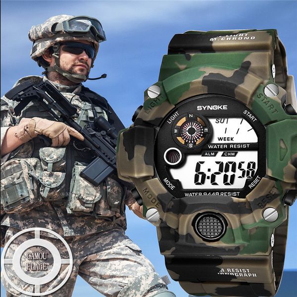 

mens watches 30m waterproof alarm multi function sports watch led digital dual movement watch relogio, Slivery;brown