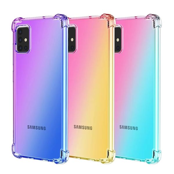 

new gradient colors for samsung a20s case slim soft tpu back cover with bumper for samsung a51 a71 shockproof cover