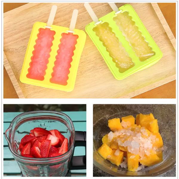 

wave and square silicone reusable ice cream tray summer ice cream mold tool