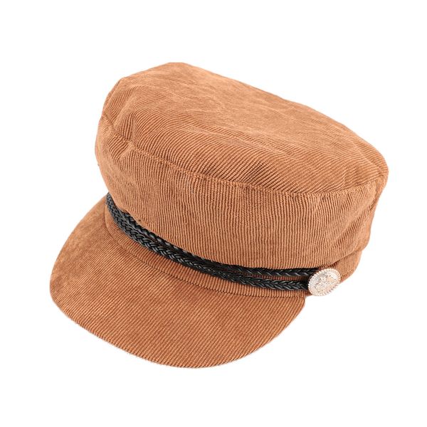 

1pc fashion wild solid visor military hat spring autumn vintage beret cap men women england style painter octagonal cap, Blue;gray