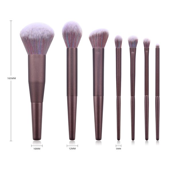 

high-end purple makeup brushes set professional foundation brushes 7pcs/set wood handle eyeshadow blush powder brush good quality