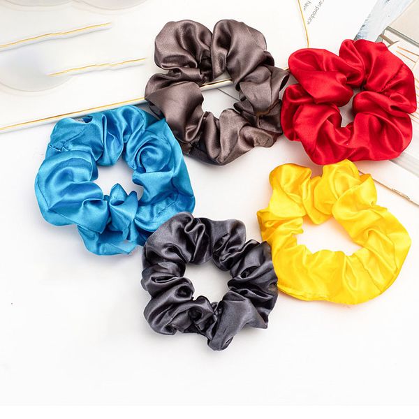 

hair accessories multi-select color solid light ring elastic rope, Slivery;white