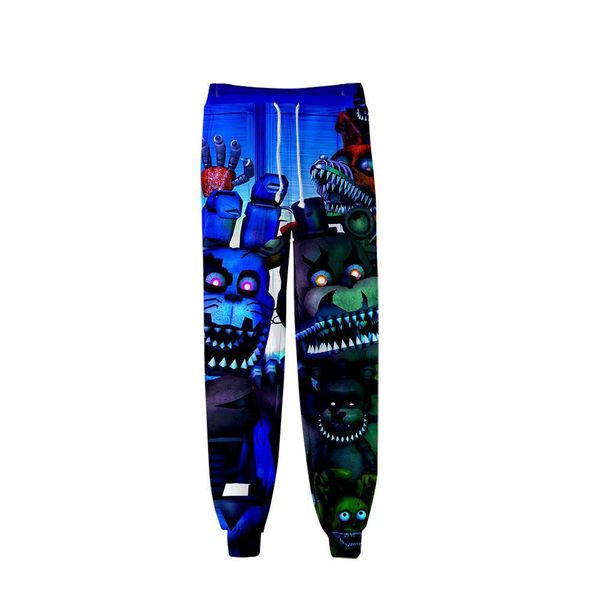 

five nights at freddy's 3d printed sweatpants fashion casual jogger pants streetwear hip hop slim kpop men women funny trousers, Black