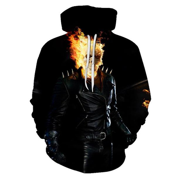 

2020 европейских и американских 3d тенденции моды череп pattern весна и осень с капюшоном пуловер мужские свитера, White;black