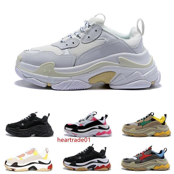 

мода 2019 дизайнер париж 17fw triple s кроссовки для мужчин женщин черный красный белый зеленый розовый повседневная обувь папа теннис роско