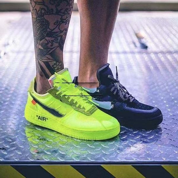 

off w white x nikÃ¨ air forcÃ¨ 1 2.0 sneakers designers off mca university blue sport casual skateboard women low chaussure shoes 112432, Black