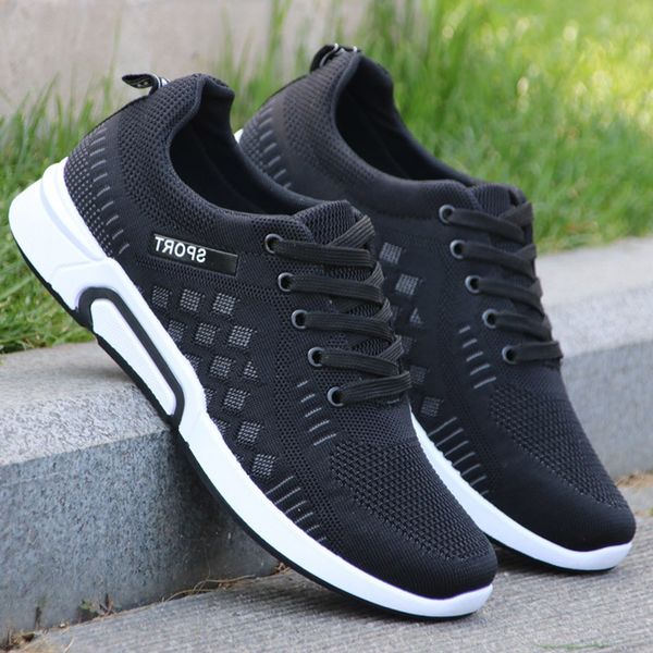 

2020 spring and autumn new trend fashion wild net shoes woven shoes breathable lightweight absorbers sneakers, Black