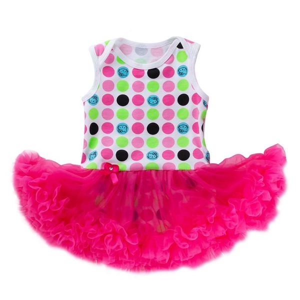 

newborn polka dot rose red gauze skirt romper dress baby girls sleeveless clothing set infant jumpsuit suit, White