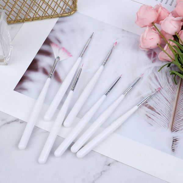 

7pcs/set nail brush women uv gel brush liner painting pen acrylic drawing for nails handle manicure nail art tool