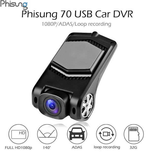 

phisung 70 1080p hd car dvr camera android usb car digital video recorder camcorder hidden night vision dash cam wide angle