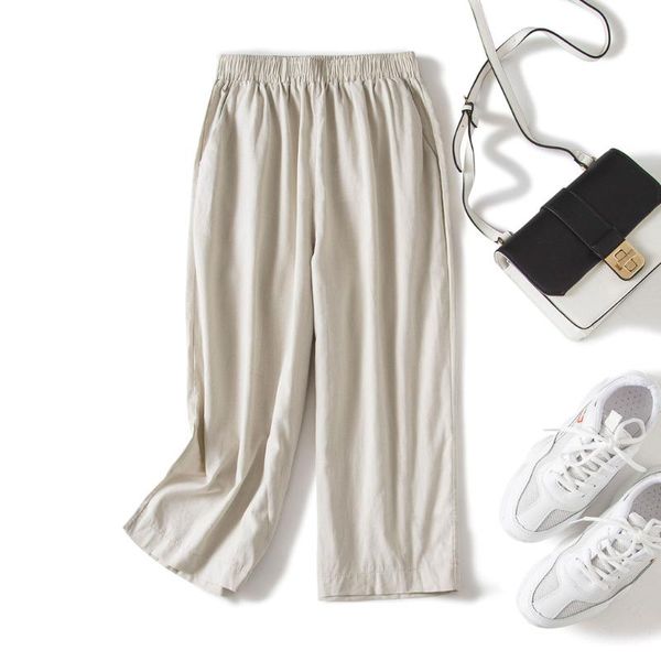

2019 women casual loose wide leg casual womens elastic waist cropped trousers bottoms sports wear sweat releasing z059, White;black
