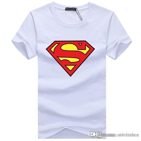 

summer new short sleeve t-shirt for a men 24-35 years old plus fat plus size youth half sleeve t-shirt superman, White;black