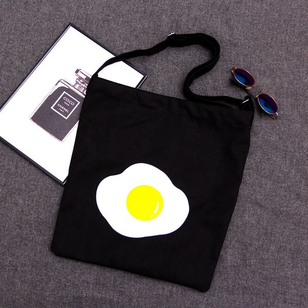 

new black japanese super boy canvas egg bag hand held slant single shoulder bag