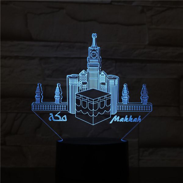 

mecca mosque makka 3d 7 color led night lamps for kids touch led usb table lampara lampe baby sleeping nightlight drop ship