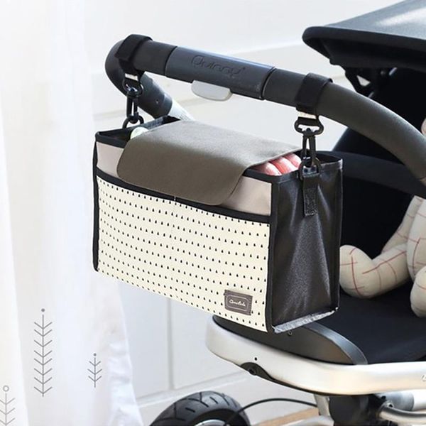 

fashion striped mummy bag waterproof stroller diaper bag nappy hanging pouch feeding bottle holder portable travel storage pouch