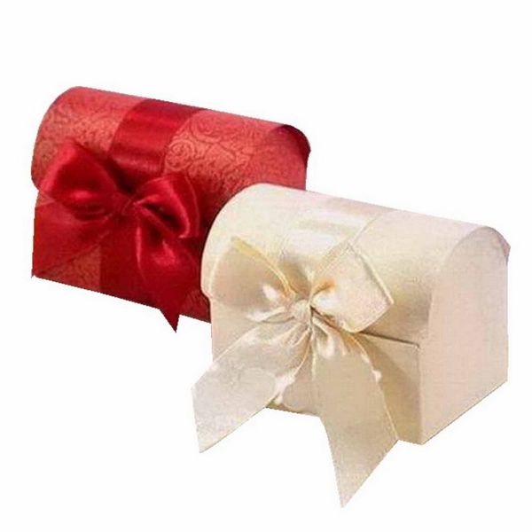 

mini treasure chest candy box with ribbon bowknot wedding favor package gift boxes