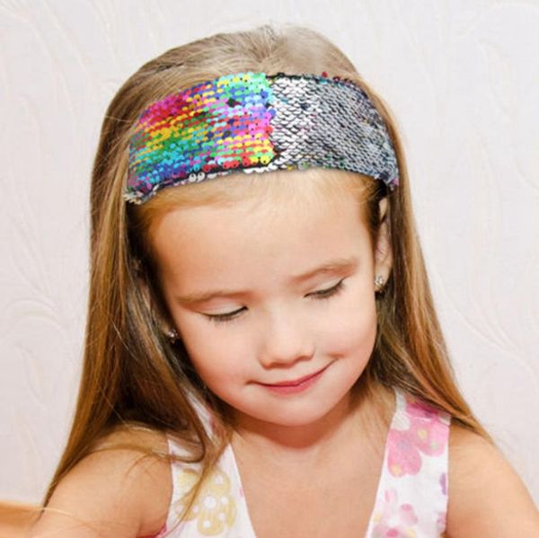 

sequins headbands mermaid kids girl head strap double colors children head bands fashion headwear glitter hair accessories 1000pcs dw5420, Slivery;white