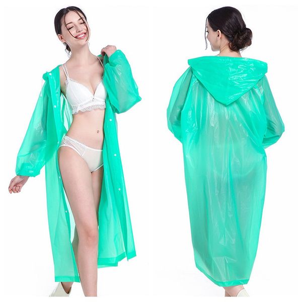 

women waterproof raincoat peva raincoat thickened women clear transparent camping waterproof rainwear suit, Gray;blue