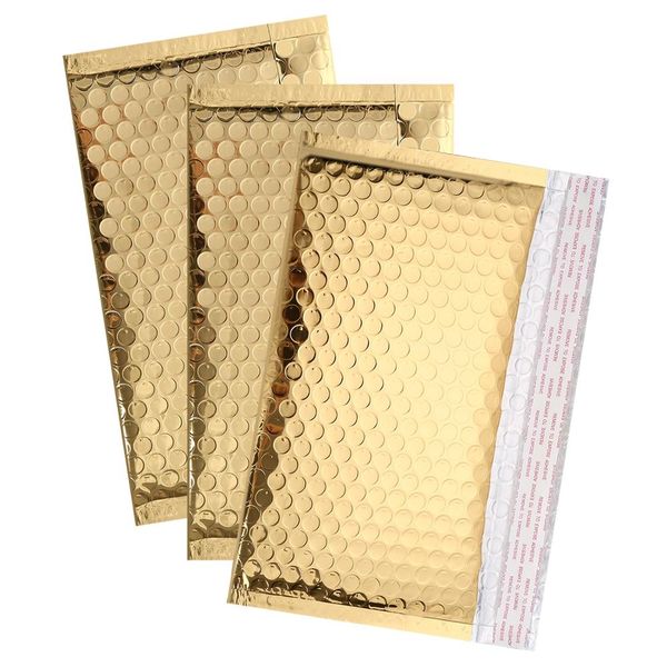 

25pc bubble envelope metallic foil bubble mailer for gift packaging wedding favor bag shockproof protective window envelope bags