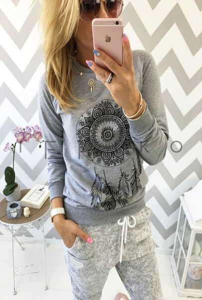 

2018 autumn женская толстовка повседневная длинные рукава вокруг шеи printed пуловер кофты женская мода рубашки wgwy39, Black