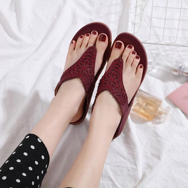 

fashion women's beach flip flops boho summer clip toe slippers for women non-slip ladies platform shoes calzado mujer zapatos 20, Black