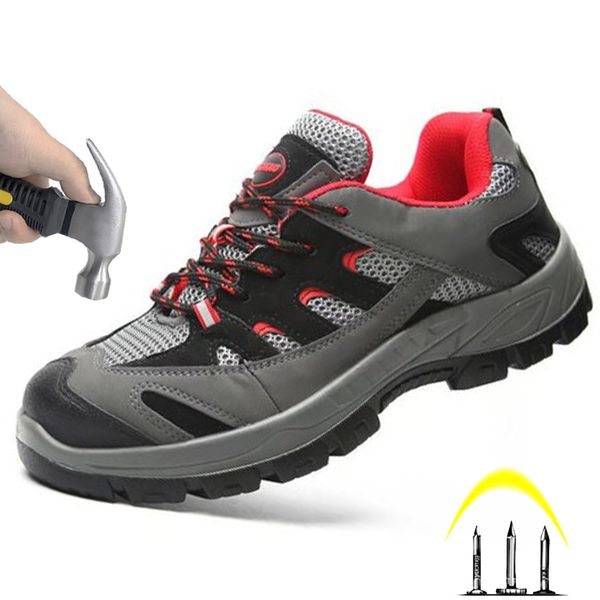 

steel toe steel bottom safety shoes insulation antistatic safety work shoes non-slip indestructible men's boots, Black