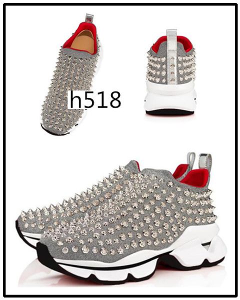 

brand designer red bottom spike sock sneaker men women low casual shoes black spike sock shoes 4