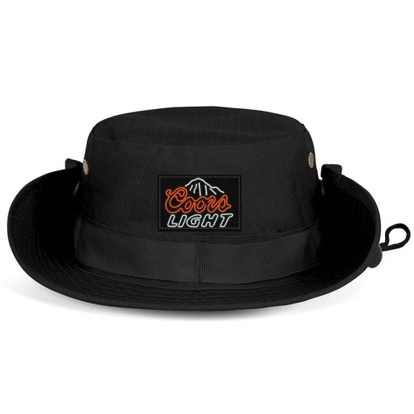 

fashionable coors light brewed in golden colorado neutral foldable fisherman hat own unique cowboy cap banquet beer rodeo bornin the, Blue;gray