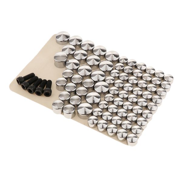 

80pcs chrome abs bolt ers caps covers plug for harley flt/flh motorcycle repair, corrosion resistance