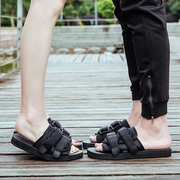 

new slippers men's fashion sandals lovers korean slippers vietnam beach shoes, Black