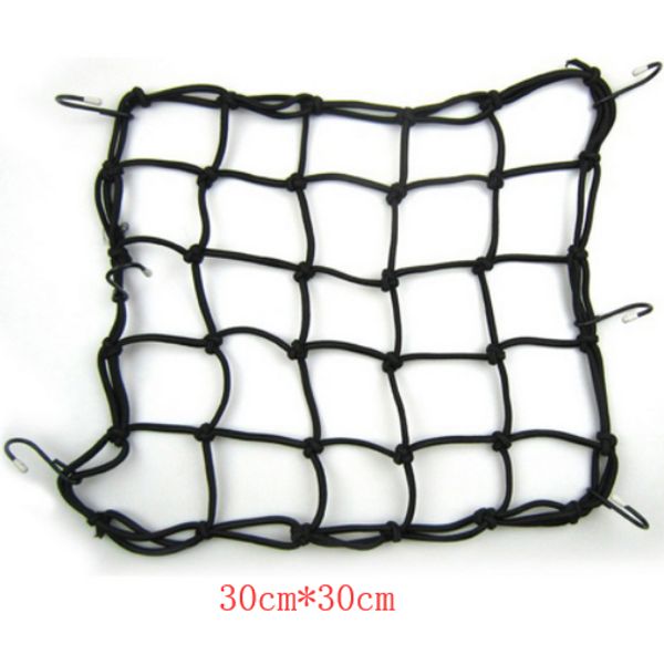 

by dhl or fedex 200pcs bungee luggage cargo net mesh holder 6 adjustable hooks for motorcycle tank helmet atv bike 30cm * 30cm