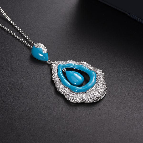 

star brand personality fashion exaggerates water dropshaped blue longstyle ear sling to buy explosive ear jewelry factory wholesale, Golden;silver