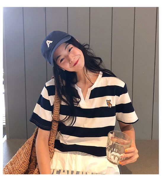 

summer womens tee shirt designer casual short sleeve striped print t-shirt fashion luxury womens bright splice t shirt cloth 11, White