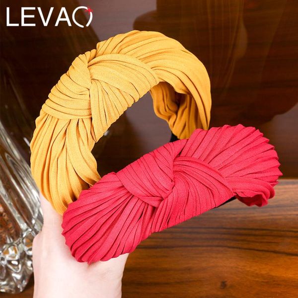 

levao 2020 folding knotted hairband for women ladies ethnic bright color cross knot headband hair hoop bands hair accessories