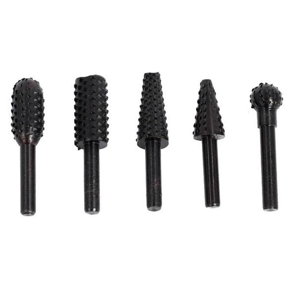

1/4" shank rotary craft files 5 pcs rotary rasp file rasp burrs wood bits grinding woodworking hand tool