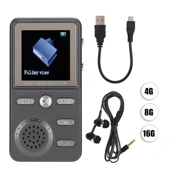 

portable hifi lossless mp3 player 1.41 inch music video player support long time recording e-book clock alarm quick charging