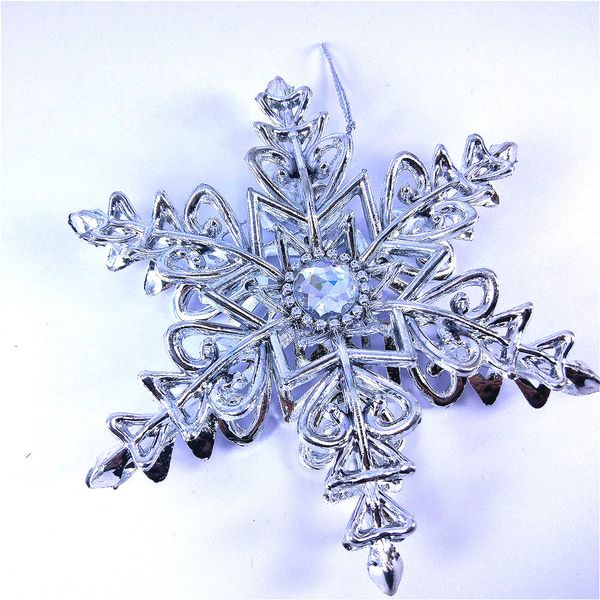 

12.5cm diy plastic silver fake snowflakes for home christmas new year tree pendants ornament frosen party window decoration