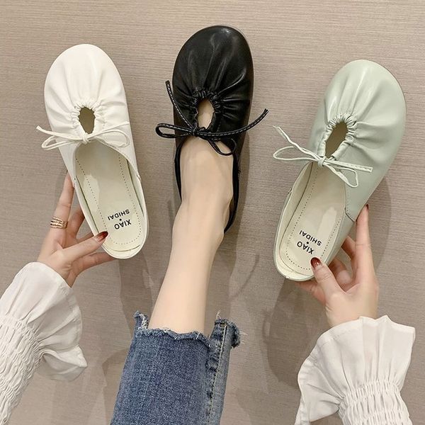 

shoes ladies' slippers butterfly-knot slipers women soft summer 2020 flat rubber pu casual slides scandals basic rome leisure, Black