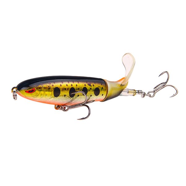 Whopper Popper Topwater Leurre De P/êche App/ât Artificiel Dur Plopper Queue Tournante Douce 8.5cm 13.8g