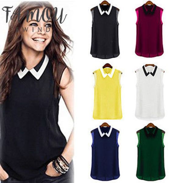 

womens clothing women summer loose casual chiffon sleeveless vest shirt blouse european style tank top, White