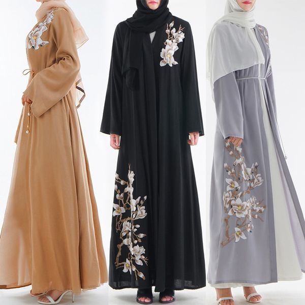 

muslim dress muslim arab middle eastern tunic women's necklace clothing long sleeve robe dress ramadan robe musulmane, Red