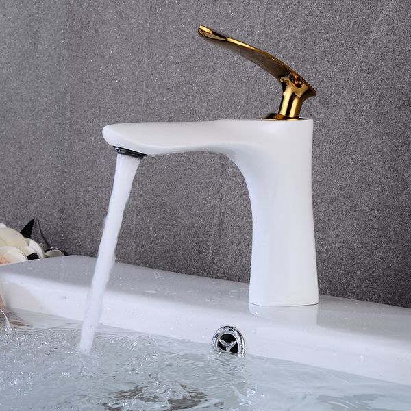 

white with gold basin faucets bathroom faucet single handle basin mixer tap and cold water tap faucet