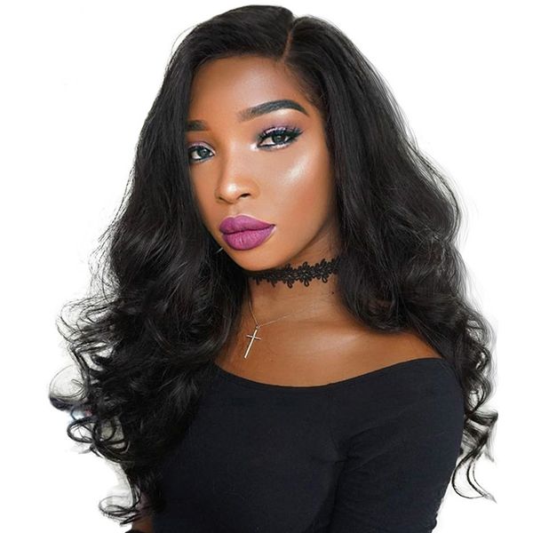 

360 lace front human hair wigs with pre plucked baby hair peruvian wig remy body wave lace wigs 22*4*2 150% hipping, Black