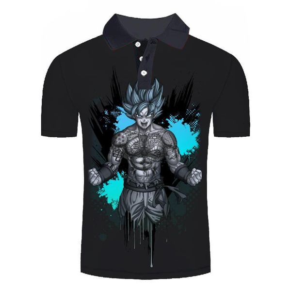 

к 2020 году новых мужчин семь дракон бусины z гоку 3d печать персонализированные рубашка удобные черные короткий рукав лето свитер, White;black