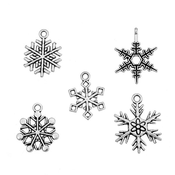 

doreen box lovely 50 mixed silver color christmas snowflake charm pendants b11040 beautiful necklaces pendants supplies