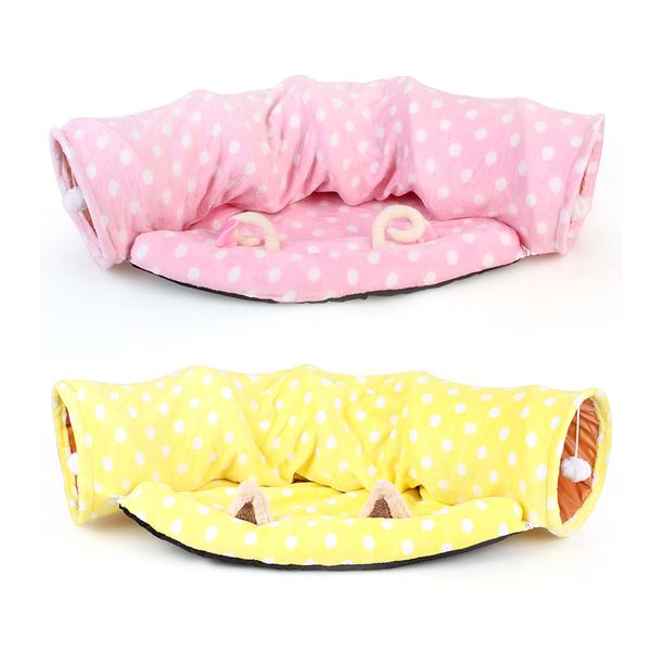 

collapsible dog cat ring paper two-way tunnel stitching pet bed suitable pets supplies for small dogs cats