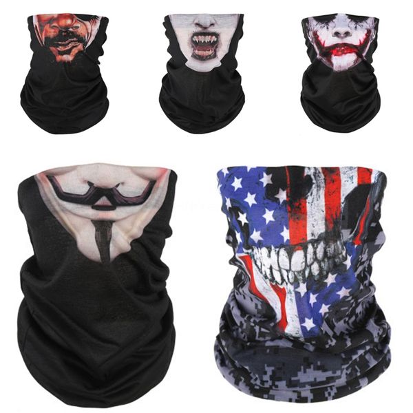 

e2c8w outdoor magic skull scarf bicycle sports riding gas mask bike headband breathable cycling filter face mask for bike + skull scarf#238, Blue;black